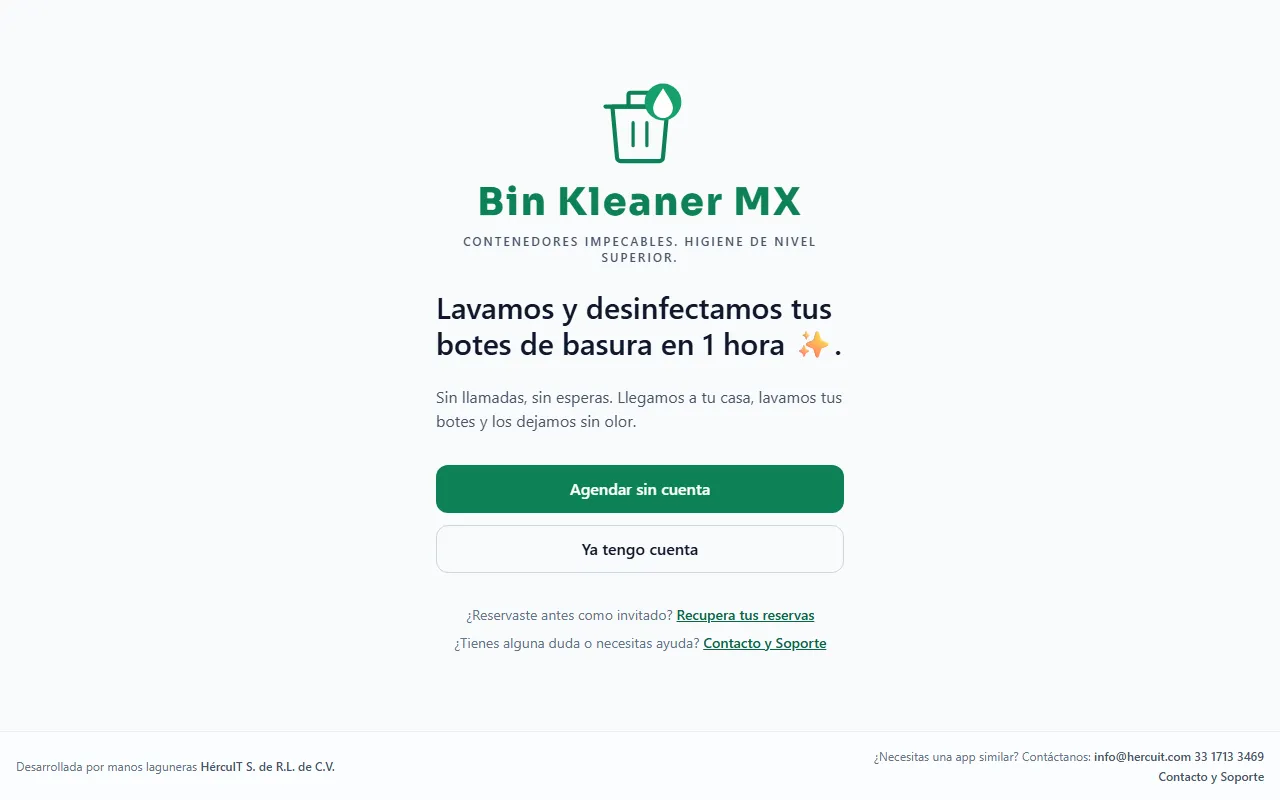 Página de inicio de BinKleaner